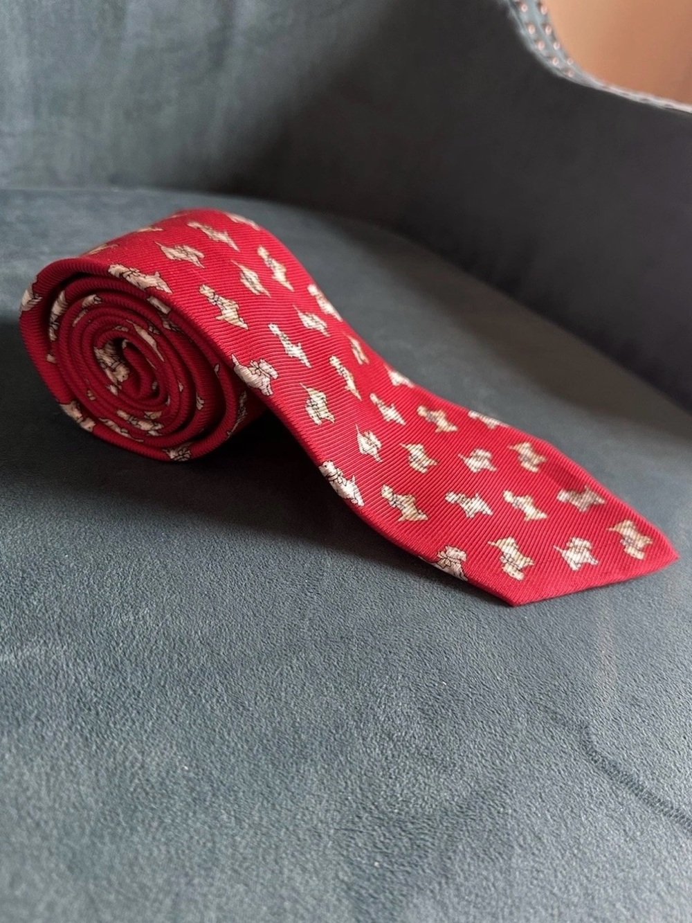 Bijoux Terner Silk Scottie Dog Novelty Tie Extra Long 62.5” Wide 4”